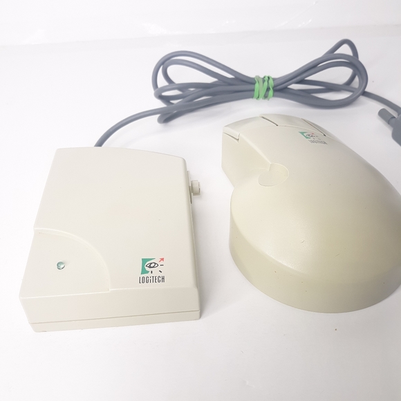 Rare 1990 Vintage Logitech Cordless Radio Mouse Mouseman w/ Receiver M-RA12No - Picture 2 of 13